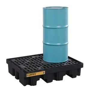 JUSTRITE 28672 Drum Pallet, 2 Drums, Black | AE4MFR JEN28672BL