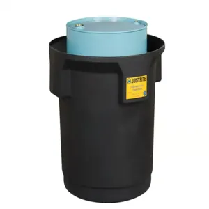 JUSTRITE 28685 Single Drum Spill Container, Black | AE4MGM JEN28685BL