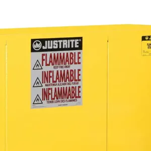 JUSTRITE 29002 Flammable Warning Label for Safety Cabinet, 12 Inch Height x 10 Inch Width | AA4ZWT 13M422