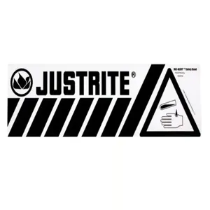 JUSTRITE 29007 Bottom Acid Band Warning Label for Safety Cabinet, 5 Inch Height x 17-1/2 Inch Width | AA4ZWY 13M427