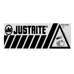 JUSTRITE 29009 Bottom Acid Band Warning Label, 3-1/2 Inch Height x 12 Inch Width | AA4ZXA 13M429