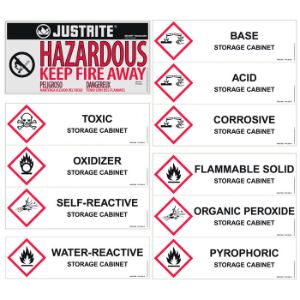 JUSTRITE 29017 Etikettenpaket, Gefahrstoffschränke | CH6GHD