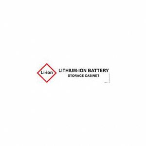 JUSTRITE 29018 Aufbewahrungsetikett für Lithium-Ionen-Batterien, Sicherheitsschrank für gefährliche Materialien | CH6GHE