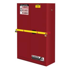 JUSTRITE 29884R Hochsicherheits-Sicherheitsschrank für brennbare Stoffe mit Stange, manueller Schließung, 45 Gallonen, Rot | CD8CKD