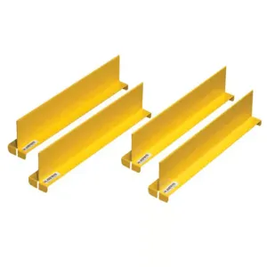 JUSTRITE 29985 Shelf Divider, 2-1/32 Inch Width, Steel, Set of 4, Yellow | AA4ZXY JCB29985YL