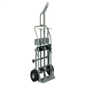 JUSTRITE 35022 Gas Cylinder Hand Truck With Hoist Ring, 2 Cylinders, 10.5 Inch Pneumatic Wheels, 4 Wheels | CD8DCT