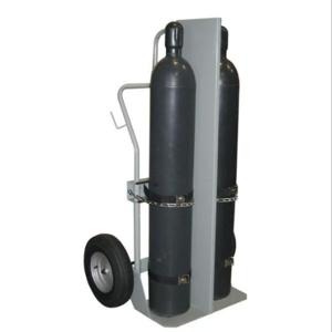 JUSTRITE 35040 Gas Cylinder Hand Truck, 2 Cylinders, Fire Wall, 16 Inch Pneumatic Wheels | CD8DDC
