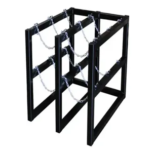 JUSTRITE 35112 Gas Cylinder Storage Rack, 2 x 3 Feet Size, Steel | CD8DDW