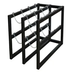 JUSTRITE 35118 Gas Cylinder Storage Rack, 2 x 4 Feet Size, Steel | CD8DDX