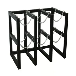 JUSTRITE 35128 Gas Cylinder Storage Rack, 3 x 2 Feet Size, Steel | CD8DDZ