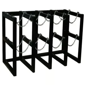 JUSTRITE 35150 Gas Cylinder Storage Rack, 4 x 2 Feet Size, Steel | CD8DED