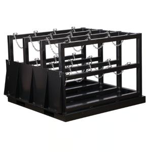 JUSTRITE 35226 Gas Cylinder Barricade Rack, 12 Cylinders, With Ramp, Steel | CD8DEZ
