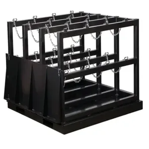 JUSTRITE 35226 Gas Cylinder Barricade Rack, 12 Cylinders, With Ramp, Steel | CD8DEZ