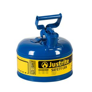 JUSTRITE 7110300 Safety Can, Flame Arrester, Type I, 1 Gallon, 11 Inch Height, Blue | AA4ZYE 13M456
