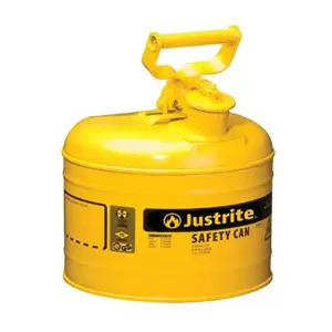 JUSTRITE 7120200 Safety Can, Flame Arrester, Type I, 2 Gallon, Yellow | AA4ZYJ JCN7120200, 7120200Z