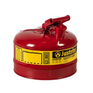 JUSTRITE 7125100 Safety Can, Flame Arrester, Type I, 2.5 Gallon, 11-1/2 Inch Height, Red | AE7TFW JCN7125100, 7125100Z