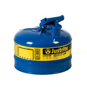 JUSTRITE 7125300 Safety Can, Flame Arrester, Type I, 2.5 Gallon, 11-1/2 Inch Height, Blue | AA4ZYU 13M469