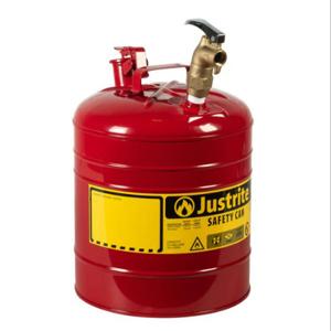 JUSTRITE 7150157 Safety Can, Bottom Faucet, Type I, 5 Gallon, Red | AD2DQZ 3NJY9