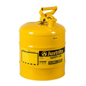 JUSTRITE 7150200 Safety Can, Flame Arrester, Type I, 5 Gallon, 16-7/8 Inch Height, Yellow | AE4AJE JCN7150200, 7150200Z