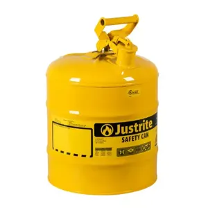 JUSTRITE 7150200 Safety Can, Flame Arrester, Type I, 5 Gallon, 16-7/8 Inch Height, Yellow | AE4AJE JCN7150200, 7150200Z