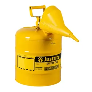 JUSTRITE 7150210 Safety Can, Flame Arrester, Type I, 5 Gallon, 16-7/8 Inch Height, Yellow | AA4ZZA 13M475