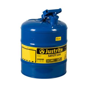 JUSTRITE 7150300 Safety Can, Flame Arrester, Type I, 5 Gallon, 16-7/8 Inch Height, Blue | AE4AJD 5HE21