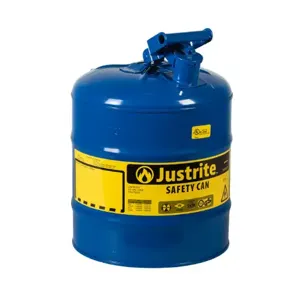 JUSTRITE 7150300 Safety Can, Flame Arrester, Type I, 5 Gallon, 16-7/8 Inch Height, Blue | AE4AJD 5HE21