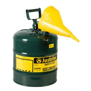 JUSTRITE 7150410 Safety Can, Flame Arrester, Type I, 5 Gallon, 16-7/8 Inch Height, Green | AA4ZZF 13M480
