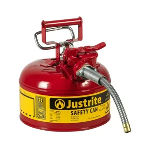 JUSTRITE 7210120 Safety Can, 5/8 Inch Metal Hose For Flammable, Type II, 10-1/2 Inch Height, Red | AD2DVD JCN7210120, 7210120Z