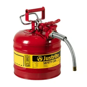 JUSTRITE 7220120 Safety Can, 5/8 Inch Metal Hose For Flammable, Type II, 13-1/4 Inch Height, Red | AD2DVE JCN7220120, 7220120Z