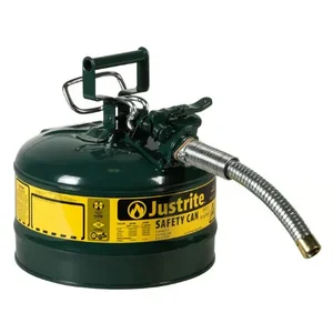 JUSTRITE 7225430 Safety Can, 1 Inch Metal Hose, Type II, 12 Inch Height, Green | AD2DTF 3NKJ2