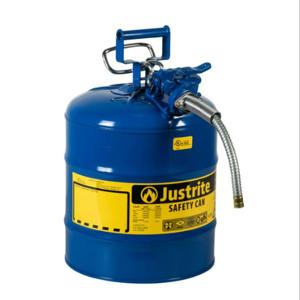 JUSTRITE 7250330 Safety Can, 1 Inch Metal Hose, Type II, 17-1/2 Inch Height, Blue | AD2DTC 3NKH7
