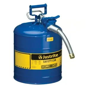 JUSTRITE 7250330 Safety Can, 1 Inch Metal Hose, Type II, 17-1/2 Inch Height, Blue | AD2DTC 3NKH7