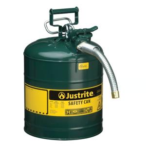 JUSTRITE 7250430 Safety Can, 1 Inch Metal Hose, Type II, 17-1/2 Inch Height, Green | AD2DTD 3NKH8