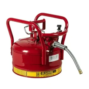 JUSTRITE 7325120 Dot Safety Can, 5/8 Inch Metal Hose For Flammable, Type II, 16-1/2 Inch Height, Red | AE4LYP 5LRG3