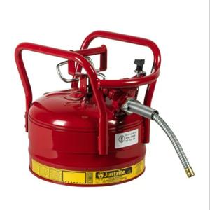 JUSTRITE 7325130 Dot Safety Can, 1 Inch Metal Hose For Flammable, Type II, 16-1/2 Inch Height, Red | AA9AXG 1BX14