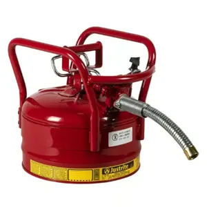 JUSTRITE 7325130 Dot Safety Can, 1 Inch Metal Hose For Flammable, Type II, 16-1/2 Inch Height, Red | AA9AXG 1BX14