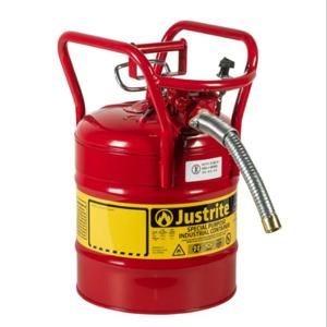 JUSTRITE 7350110 Dot Safety Can, 5/8 Inch Metal Hose For Flammable, Type II, 17-1/2 Inch Height, Red | AA4ZZR 13M490