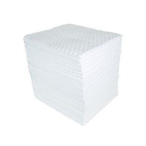JUSTRITE 83218 Bonded Sorbent Pad, 15 x 17 Inch Size, 32 Gallon, White, Pack Of 100 | CD8DWD