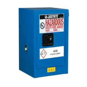 JUSTRITE 860428 Hazardous Material Cabinet, Self Close, 4 Gallon, Royal Blue | CD8CLD JCB8604281 / 8604281 / 8604281