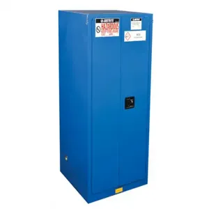 JUSTRITE 866028 Hazardous Material Cabinet, 2 Shelf, 2 Doors, Self Close, 60 Gallon, Blue | CD8CLW