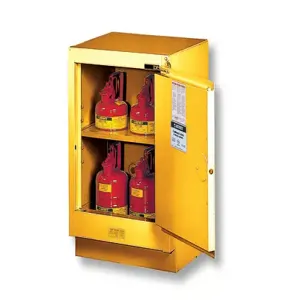 JUSTRITE 882400 Flammable Safety Cabinet, 15 Gallon, 1 Shelf, 1 Door, 24 Inch Size, Yellow | CD8CLZ