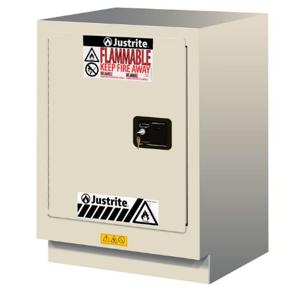 JUSTRITE 882437 Flammable Safety Cabinet, 15 Gallon, 1 Shelf, 1 Door, 24 Inch Size, Light Neutral | CD8CMJ