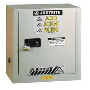 JUSTRITE 8825072 Corrosive/Acid Safety Cabinet, Manual Close, 15 Gallon, Light Neutral | CD8CMM