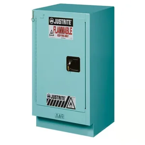 JUSTRITE 8825122 Corrosive/Acid Safety Cabinet, Manual Close, 15 Gallon, Blue | CD8CMN