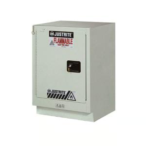 JUSTRITE 8825342 Corrosive/Acid Safety Cabinet, Self Close, 15 Gallon, Silver | CD8CMW