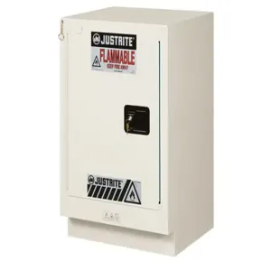 JUSTRITE 8825172 Corrosive/Acid Safety Cabinet, Manual Close, 15 Gallon, Light Neutral | CD8CMQ