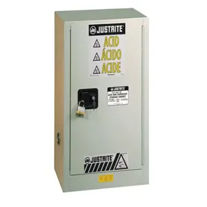 JUSTRITE 8825272 Corrosive/Acid Safety Cabinet, Self Close, 15 Gallon, Light Neutral | CD8CMU