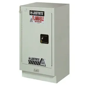 JUSTRITE 8825342 Corrosive/Acid Safety Cabinet, Self Close, 15 Gallon, Silver | CD8CMW