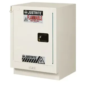 JUSTRITE 8825372 Corrosive/Acid Safety Cabinet, Self Close, 15 Gallon, Light Neutral | CD8CMX